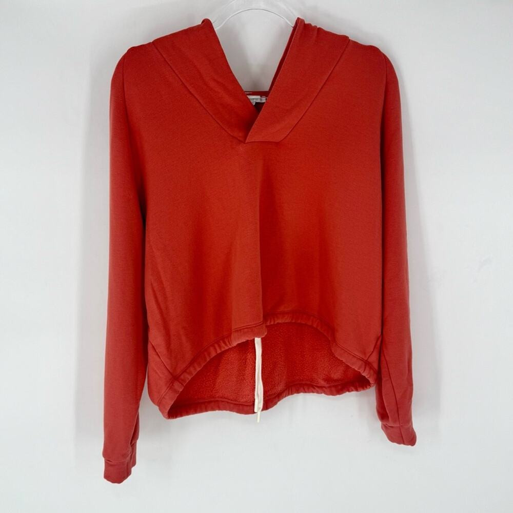 Calme Casual Cropped Pullover Hoodie Pumpkin Orange Size‎ Medium